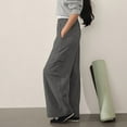 thumbnail image 7 of Ailaofu Sweatpants for Women Baggy High Waisted Wide Leg Sweatpants with Pockets Comfy Crossover Lounge Pants, 7 of 7