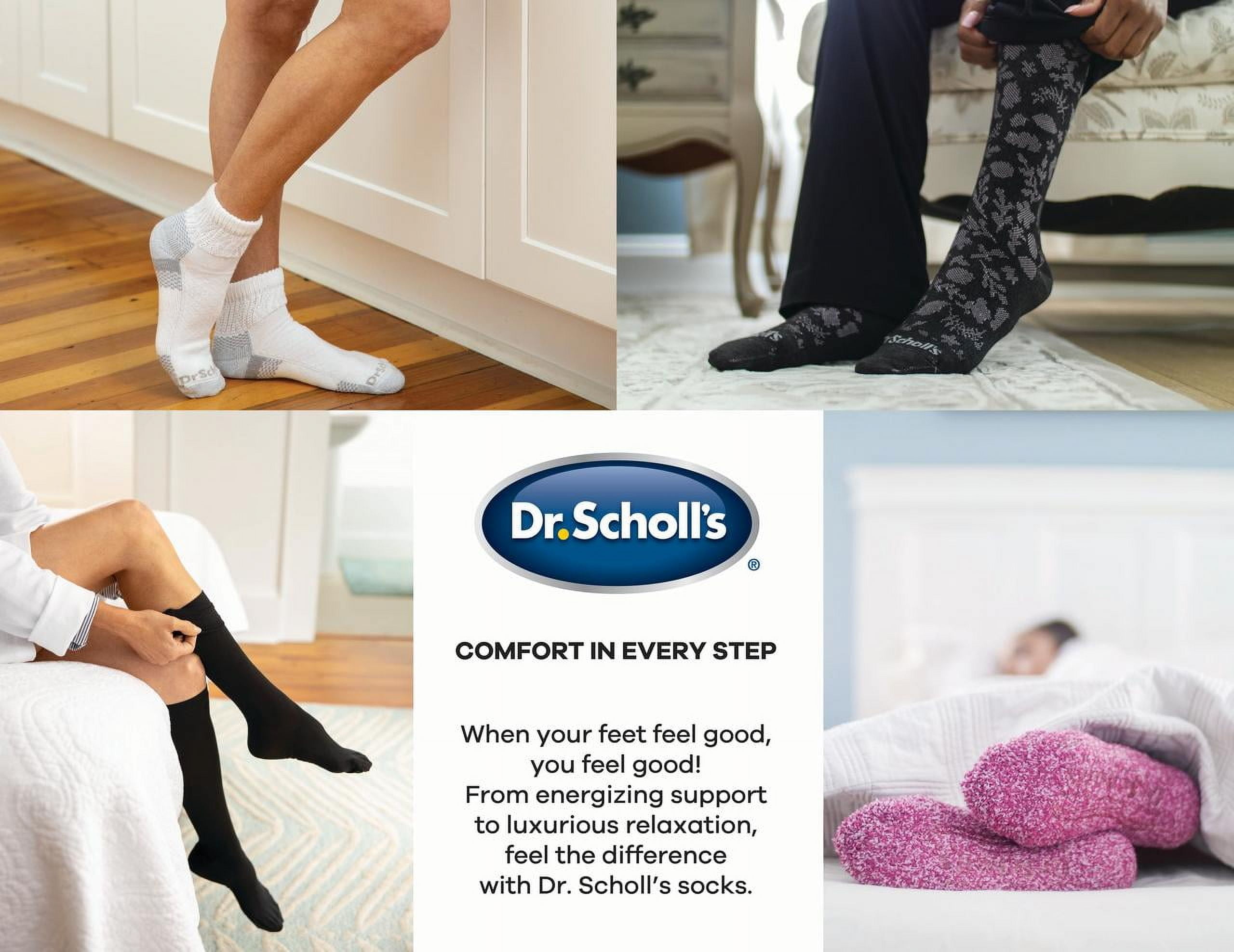 Dr. Scholl's Women's Soothing Spa Low Cut Gripper Socks, 3