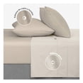thumbnail image 3 of Juego de Sábanas Microfibra, Frescas, Hipoalergénicas, Real Textil (Beige/Khaki, Individual ), 3 of 7