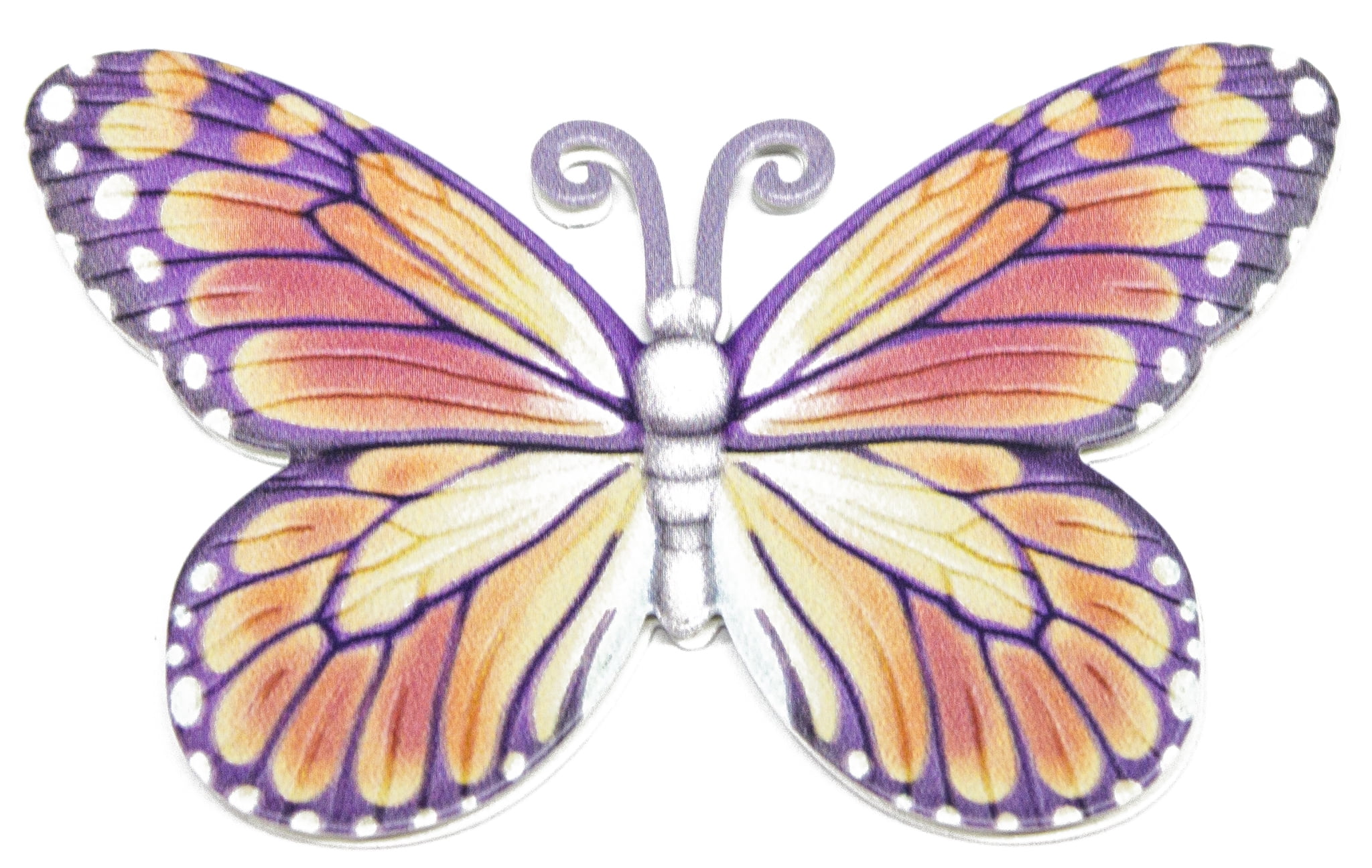 3 Inch Butterfly Metal Screen Door Saver 2 Piece Set (Purple