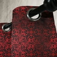 thumbnail image 3 of Ambesonne Abstract Grommet Curtain, Orient Flowers Leaves Art, 50" x 120", Vermilion and Black, 3 of 6