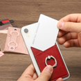 thumbnail image 5 of Credit Card Holder for Back of Phone with Ring Stand Stick on Phone Wallet Self Adhesive Red Magnetic Holder, 5 of 6