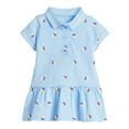 thumbnail image 2 of WRKEKC Robe d'Été pour Filles Imprimé Crème Glacée Col Rabattu Robe en Tricot avec Ourlet à Volants Style Décontracté pour Filles 2-8 Ans, 2 of 5
