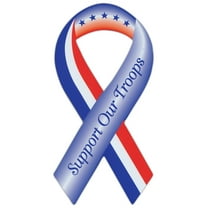Ribbon Shaped Military Magnet - Support Our Troops - Cars, Trucks, SUVs, Refrigerators