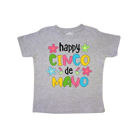 

Inktastic Happy Cinco de Mayo Colorful Flowers Gift Toddler Boy or Toddler Girl T-Shirt