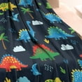 thumbnail image 3 of Colorful Dinosaurs with Palm Trees Blanket,Comfortable Soft Lamb Wool Throw Blanket,All Season,Warm Lightweight Blankets for Sofa Bed Couch Living Room Chair,30"x40", 3 of 4