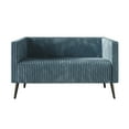 thumbnail image 2 of Castle Place Luxurious Corduroy Velvet Upholstered Loveseat, Light Blue, 2 of 7