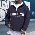 thumbnail image 1 of MHFRRA Sudadera con Capucha y Cremallera de Un Cuarto con Estampado de Letras, Cómoda y Casual, con Capucha y Cremallera Completa Interior Suave para Uso Diario y Actividades Al Aire Libre Gris, 1 of 3
