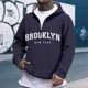 thumbnail image 1 of MHFRRA Sudadera con Capucha y Cremallera de Un Cuarto con Estampado de Letras, Cómoda y Casual, con Capucha y Cremallera Completa Interior Suave para Uso Diario y Actividades Al Aire Libre Gris, 1 of 3