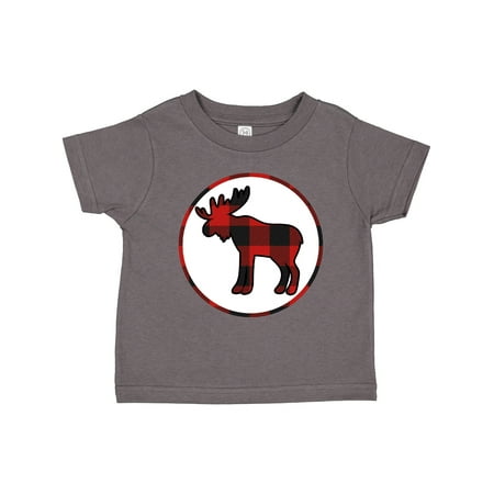 

Inktastic Moose Buffalo Plaid Silhouette Gift Toddler Boy or Toddler Girl T-Shirt