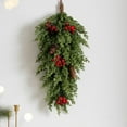 thumbnail image 1 of cpengpj 60cm Green Polyethylene Christmas Hanging Tree Ornament, Realistic Upside Down Holiday Decor for Wall and Door Festive Ambiance, 1 of 6