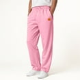 thumbnail image 2 of SLdy Men's Lounge Pants Sweatpants Plush Fleece Lined Relaxed Fit Housewear Sleepwear for Home Lounging Movie Night Ultra Cozy Loungewear, Pink XL, 2 of 5
