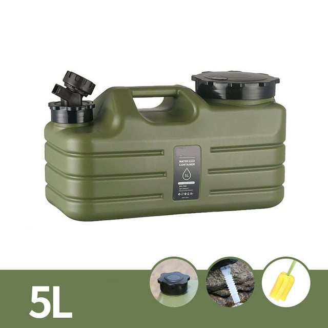 WIFKLSIIPG Contenant Portable de Stockage d'Eau Extérieur Vert/kaki/noir Réservoir d'Eau en PE avec Robinet (Options 5L/11L/12L) Comprend un Tube d'Extension de Capuchon de Rechange et une Brosse de Nettoyage pour le Camping