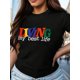 thumbnail image 1 of My Best Life Graphic Tee - Casual Crew Neck, Short Sleeve,T-Shirt for Women - Machine Washable Tee For Adult, Men, Women, Teen, Teenager, Adolescent, Youth, 1 of 7