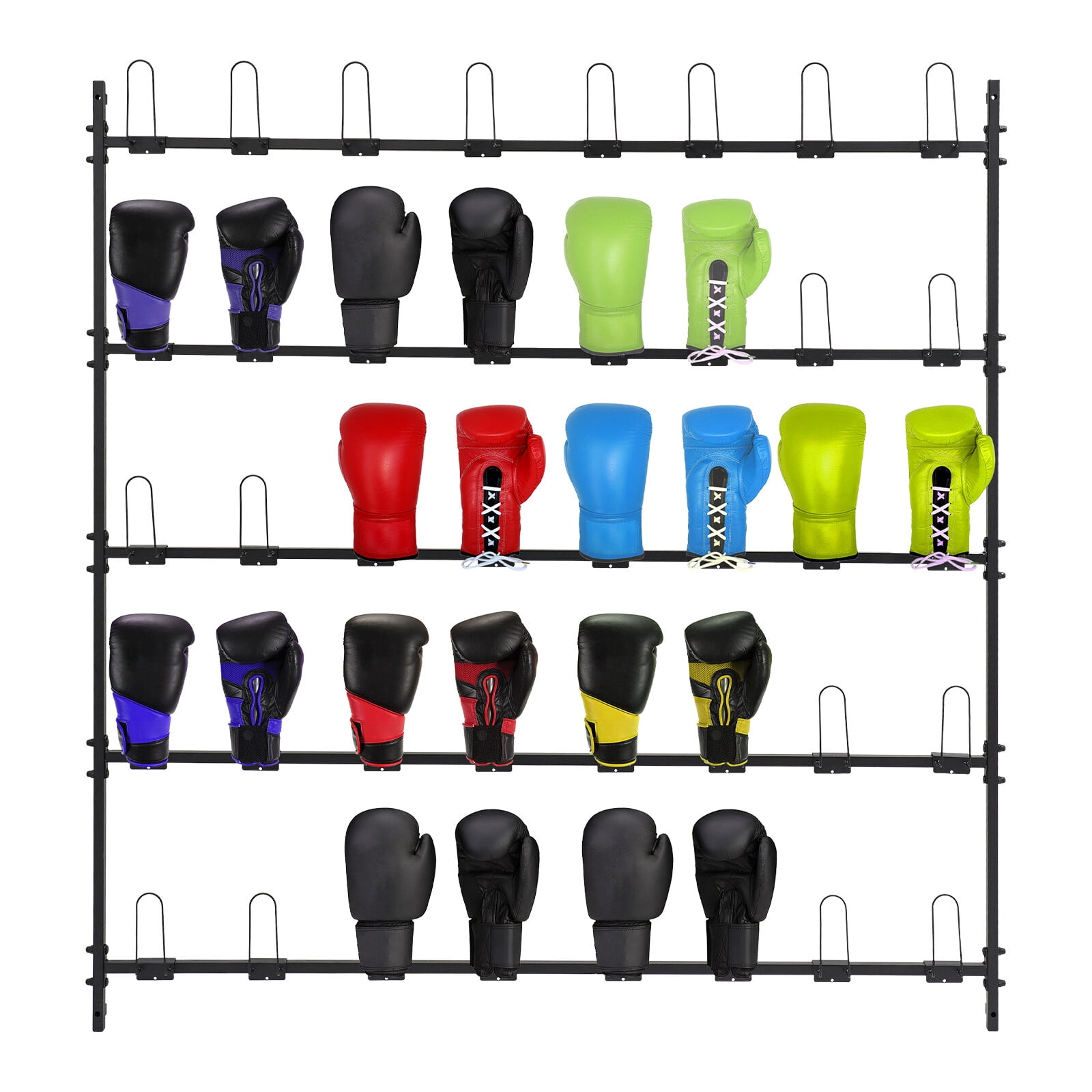 ToppiJoy 5 Tiers Boxing Glove Storage Rack, Wall Mounted Boxing Glove Drying Rack Holds 20 Pairs of Gloves