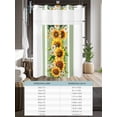 thumbnail image 6 of No Hook Shower Curtain with Snap in Liner,Watercolor Sunflower Leaves on Green Waterproof Bath Curtain Double Layers with See Through Top Window,Summer Flower Hotel Shower Curtains 36x72in, 6 of 9