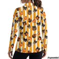 thumbnail image 2 of Jeiento Pumpkin Bow Women's Golf Shirts, Long Sleeve Sun Protection Athletic Tops, V Neck Moisture Wicking Apparel for Halloween, Golf and Outdoor Travel, 2 of 7