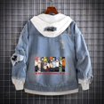 thumbnail image 1 of Anime Naruto Akatsuki Hole Denim Jacket Cosplay Jackets Clothes Costumes Men Hoodies Uzumaki Akatsuki Sakura Clothing TopsXL Gao Jinjia LED, 1 of 2
