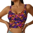 thumbnail image 1 of Balery Skull Sujetadores deportivos con espalda cruzada para mujer, acolchados, sin costuras, de alto impacto, ideales para yoga, gimnasio, entrenamiento y fitness.-Medium, 1 of 8