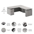 thumbnail image 3 of Scranton & Co Engineered Wood 72W Standing L Desk with File Cabinet in Gray, 3 of 8