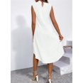 thumbnail image 6 of Women V-Neck Floral Printed A-Line Elegant Dresses Sleeveless Sundress Casual Boho Dress White XL, 6 of 7