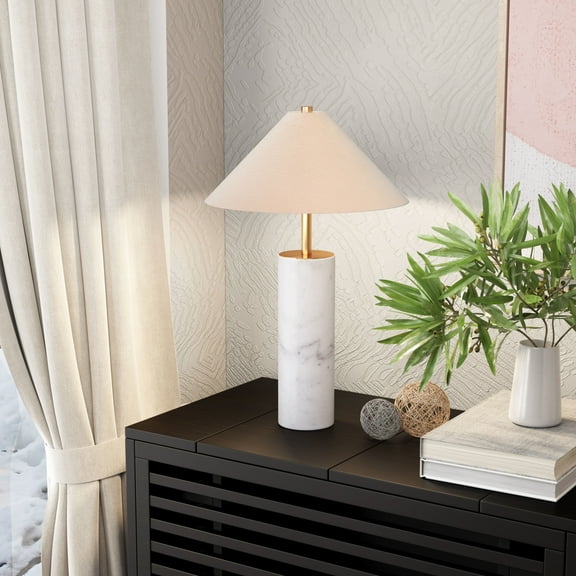 Ciara Table Lamp Beige & White Table Lamp, Modern Style, Works with dimmer (Dimmer Not Included), Steel, Lighting Table Lamps