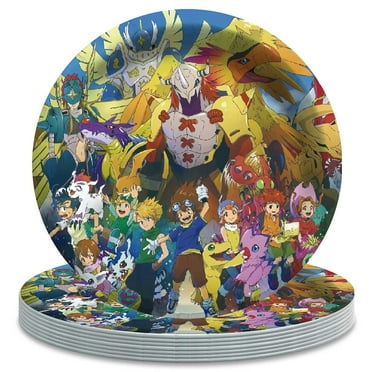 Digimon Monster Paper Plates Birthday Decorations Party Supplies Tableware Disposable Dinnerware