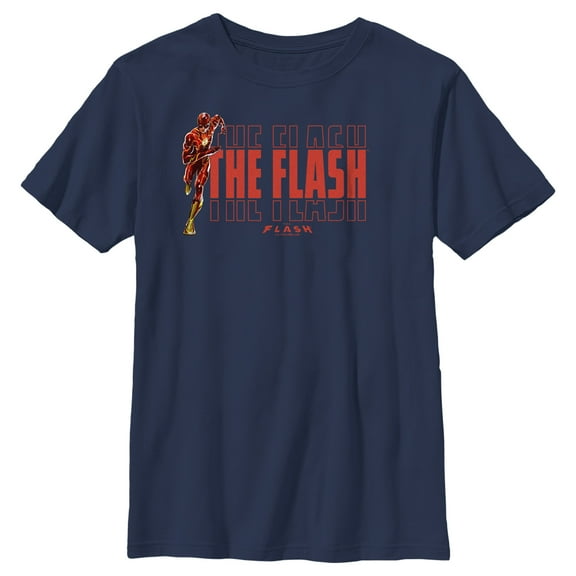 Boy's The Flash Speedster Barry Allen Logo  Graphic Tee Navy Blue X Small