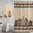 thumbnail image 5 of Small Stall Shower Curtain 48x72 Inch Narrow Half Size Barn Star Wooden Bath Curtains Bathroom Decor, Grey Farmhouse Berry Botanical Waterproof Fabric Shower Curtain Set with Hooks 48 Inch, 5 of 7