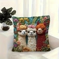 thumbnail image 4 of Decorative Pillow Covers 2D Flat Printed Rainbow Alpaca Pillowcase Soft Polyester 45X45 Cm for Sofa Bed Couch Insert Not Included, 4 of 9