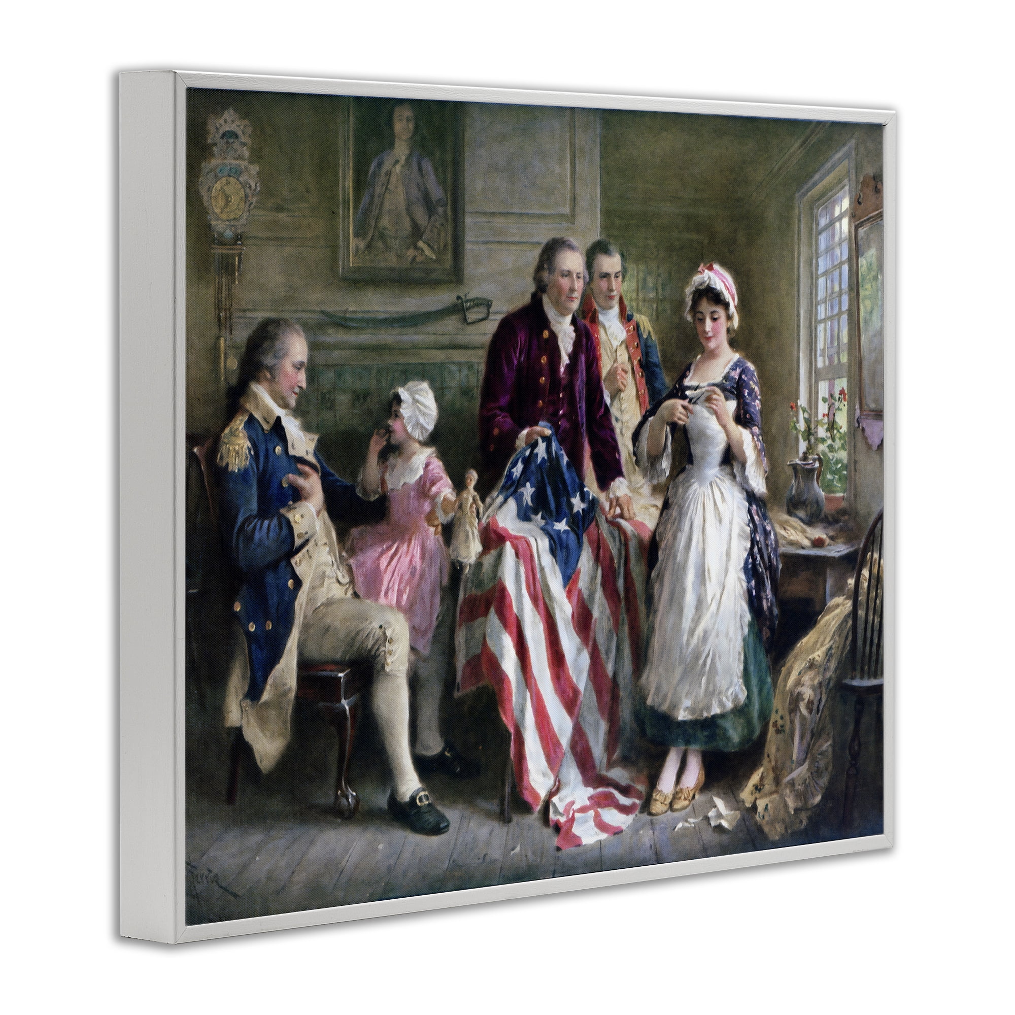Historical Betsy Ross White Framed Giclee Art, design by Arlington Prints