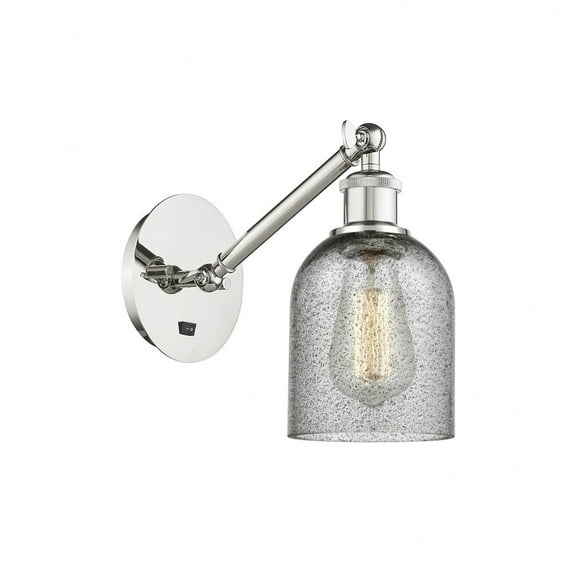 317-1W-PN-G257-LED-Innovations Lighting-Caledonia - 1 Light Wall Sconce In Industrial Style-11.38 Inches Tall and 5.3 Inches Wide Polished Nickel