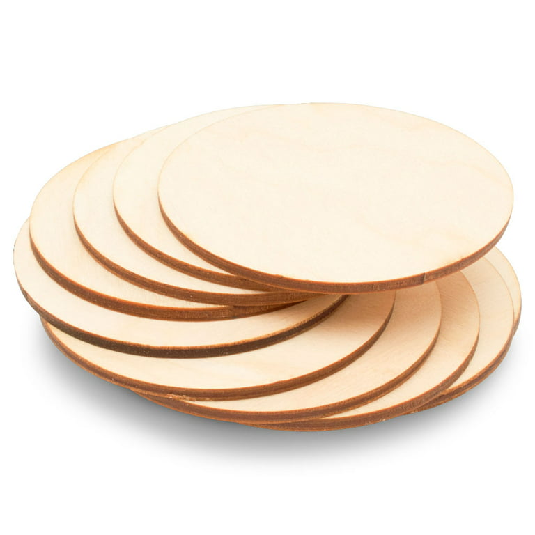 Wood Circle 6 Inch, 1/8 inch Thick, Pack of 10 Unfinished Plywood Circles  Rounds For Crafts with Rustic Burnt Edges, by Woodpeckers 