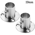 thumbnail image 1 of 2 Pieces Stainless Steel Round Tube Bracket, Rod Flange Set, Wardrobe Rod Holder, Clothes Rail Rod Holder, Tie Rod End Bracket with Screws, 1 of 8