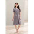 thumbnail image 6 of Richie House Women Zipper Robe Loungewear Short Sleeve Sleepwear Housecoat Bathrobe RHW2898-F-L, 6 of 7