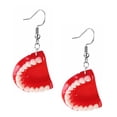 thumbnail image 4 of Shisuyan 1 Pair Funny Denture Earrings Tooth Shaped Drop Earrings Cartoon 3D Tooth Model, 4 of 8
