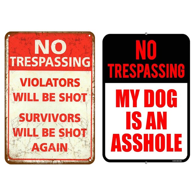 Placa de metal Wdftyju Vintage Advertencia 20x30cm 2 Uds