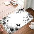 thumbnail image 5 of 1pc Black and White Flowers Absorbent Non-Slip Bathroom Thickened Flannel Rug Decor,Soft,Quick Drying,Suitable For Indoor/outdoor Use,Bathrooms,Bedrooms,Kitchens,Terrace,Laundry Rooms,16"x24", 5 of 9