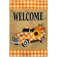 thumbnail image 3 of Briarwood Lane Checkered Fall Truck Burlap House Flag, 3 of 4