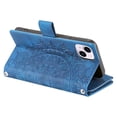 thumbnail image 5 of Compatible with Galaxy iPhone 13 Case Wallet for Women, Mandala Floral Embosssed PU Leather Folio Zipper Cover Magnetic Flip Book Case with Card Holder Wrist Strap,Blue, 5 of 9