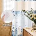 thumbnail image 3 of No Hook Shower Curtain, Blue Starfish Coastal Shower Curtains for Bathroom with See Through Top Window, Eucalyptus Summer Nautical Shell Waterproof & Washable Bath Curtain Small Stall 36"x78", 3 of 9