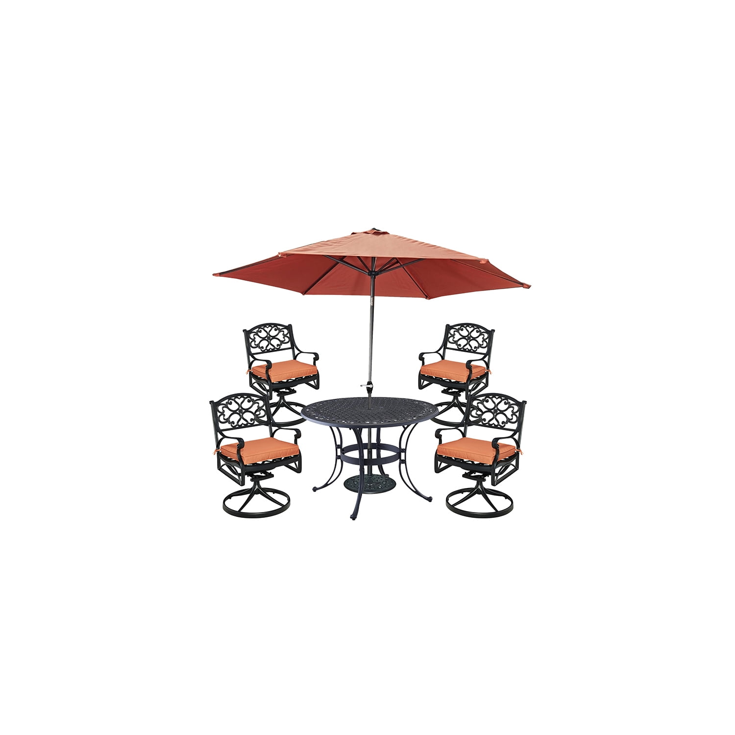 homestyles Sanibel Black Aluminum 6 Piece Outdoor Dining Set