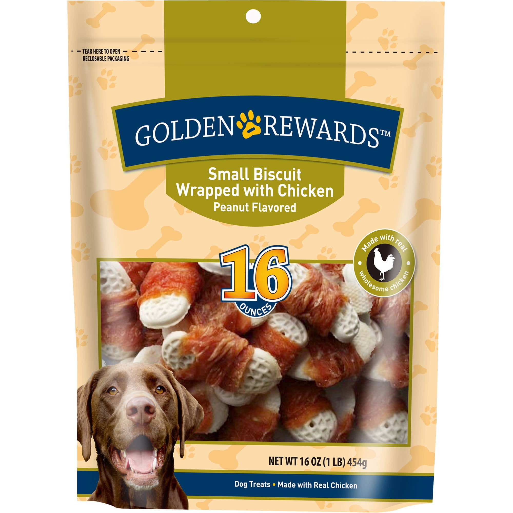 Golden Rewards Small Biscuit Wrapped With Chicken Peanut Flavored Dog