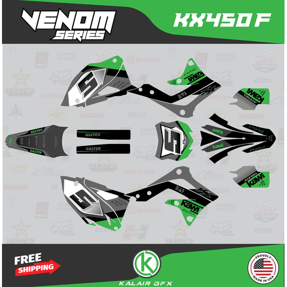 Kalair GFX Graphics Kit for Kawasaki KX450F (2013-2015) Venom Series