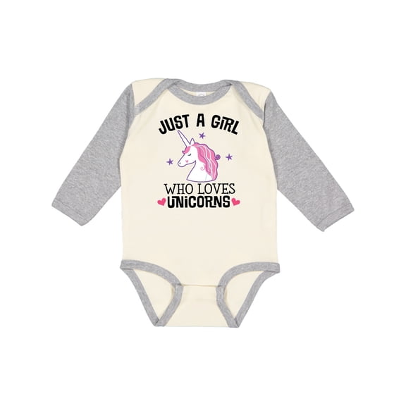 Inktastic Just A Girl Who Loves Unicorns Girls Long Sleeve Baby Bodysuit
