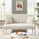 thumbnail image 3 of 2023 New Upholstered Velvet Futon 2-Seat Living Room Sofa My Lux Decor Round, 3 of 11