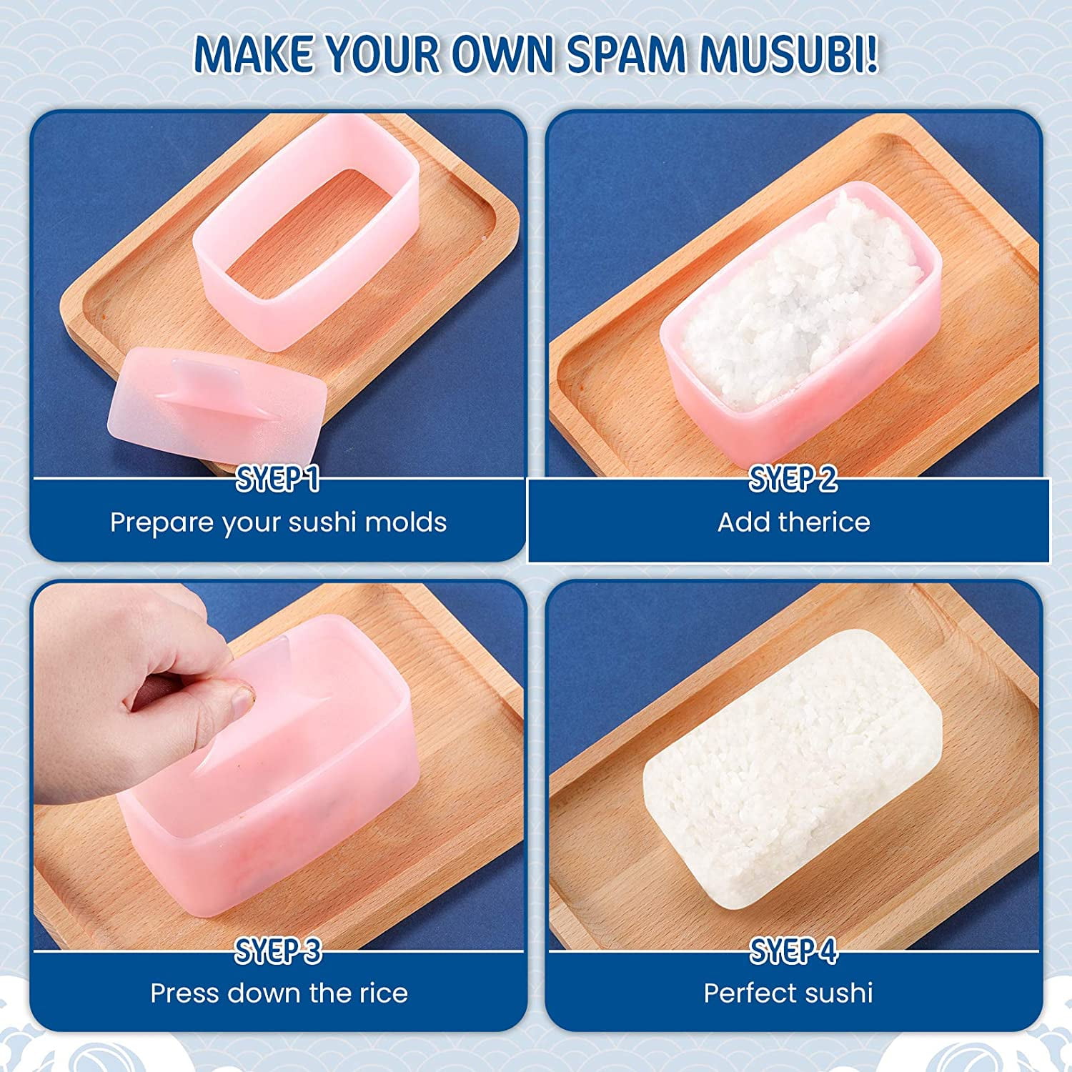 Spam Slicer and 2 Pieces Spam Musubi Mold Rectangle Spam Musubi