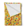 thumbnail image 2 of Easter Soft Flannel Fleece Throw Blanket, Funky Colorful with Different Patterns Daisies and Kids Bunny Characters, Cozy Plush for Indoor and Outdoor Use, 50" x 70", Multicolor, by Ambesonne, 2 of 5