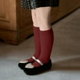 thumbnail image 5 of Boys Quarter Socks Children's Mid-Calf Socks Fall/Winter Solid Color Long Tube Socks for Uniform Casual Wide Calf Socks Red One Size, 5 of 5