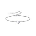 thumbnail image 1 of Silvora Pulsera de corazón inicial Pulseras de dijes Pulseras de cadena de plata de ley 925 para mujeres Adolescentes Niñas - Letra T, 1 of 8